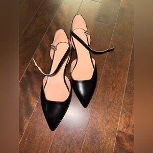 J Crew patent leather flats - worn once ! Size 10